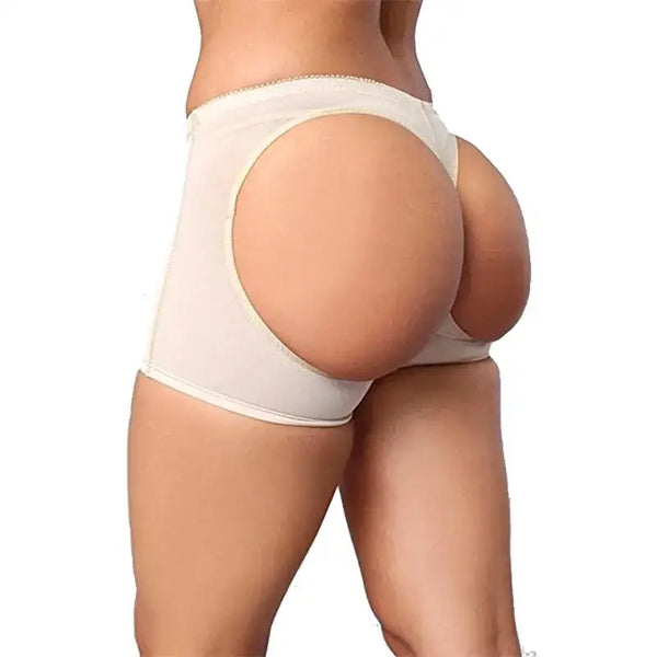 Paire de sous-vêtements blancs avec des découpes laissant apparaître les fesses.