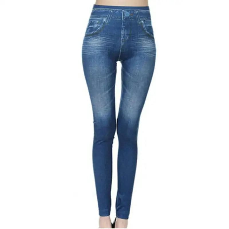 Jegging femme taille haute - bleu / S