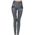 Jegging femme taille haute - gris / S