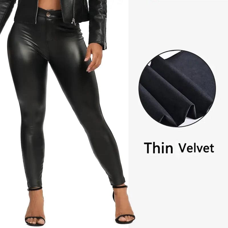 Pantalon cuir noir près du corp - legging