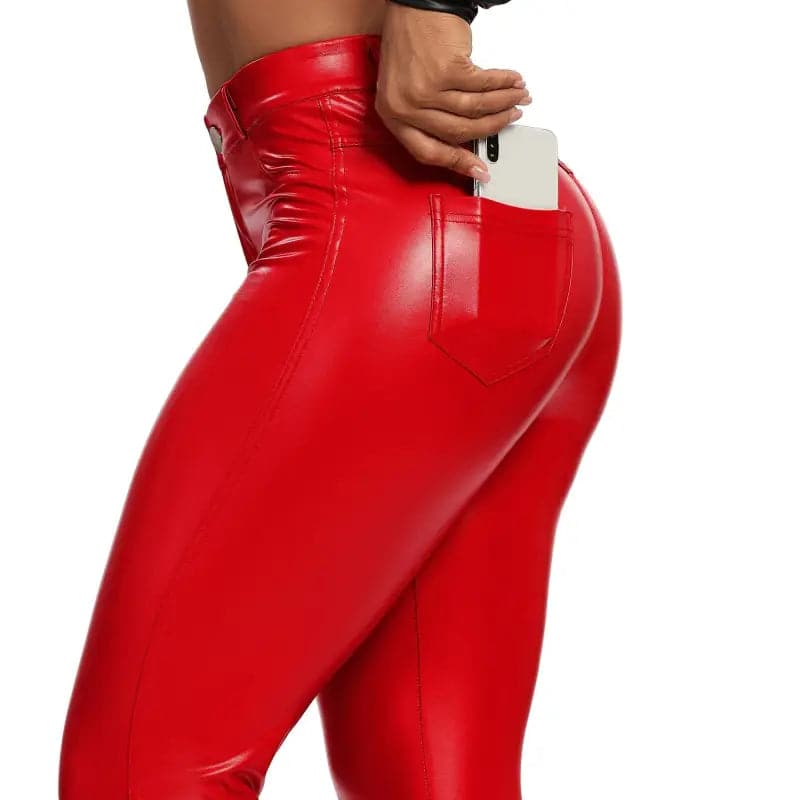 Pantalon cuir rouge clair - legging